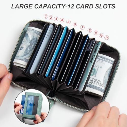 Image of Credit Card Wallet, RFID Card Case Wallet, Zipper Card Cases Holder for Men Women, RFID Blocking, KeyChain Wallet, Compact Size Card Organizer Case for Women
