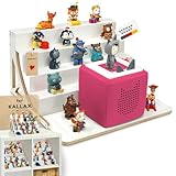 stadtecken® Magnetisches Regal für Musikbox-Figuren – Passend für Kallax und mehr | Optional mit Platz für Toniebox | Geeignet für ca. 40 Figuren | Weiß (BoxPlus)