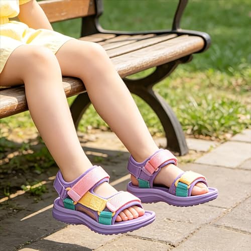 Image of vibdiv Boys Girls Sandals Open-Toe Summer Outdoor Unisex Child Sport Sandals Athletic Lightweight(Toddler /Little Kid /Big Kid)