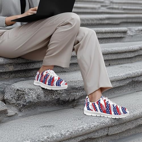 Image of GIFTPUZZ Mens Lace Up Athletic Trainers Running Sneakers Wedge Breathable Gym Lightweight Sports Tennis Shoes