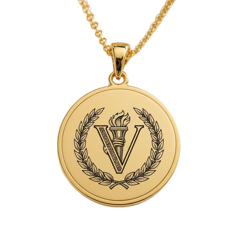 Collier lettre V en argent 925 doré LKBEADS maille forçat