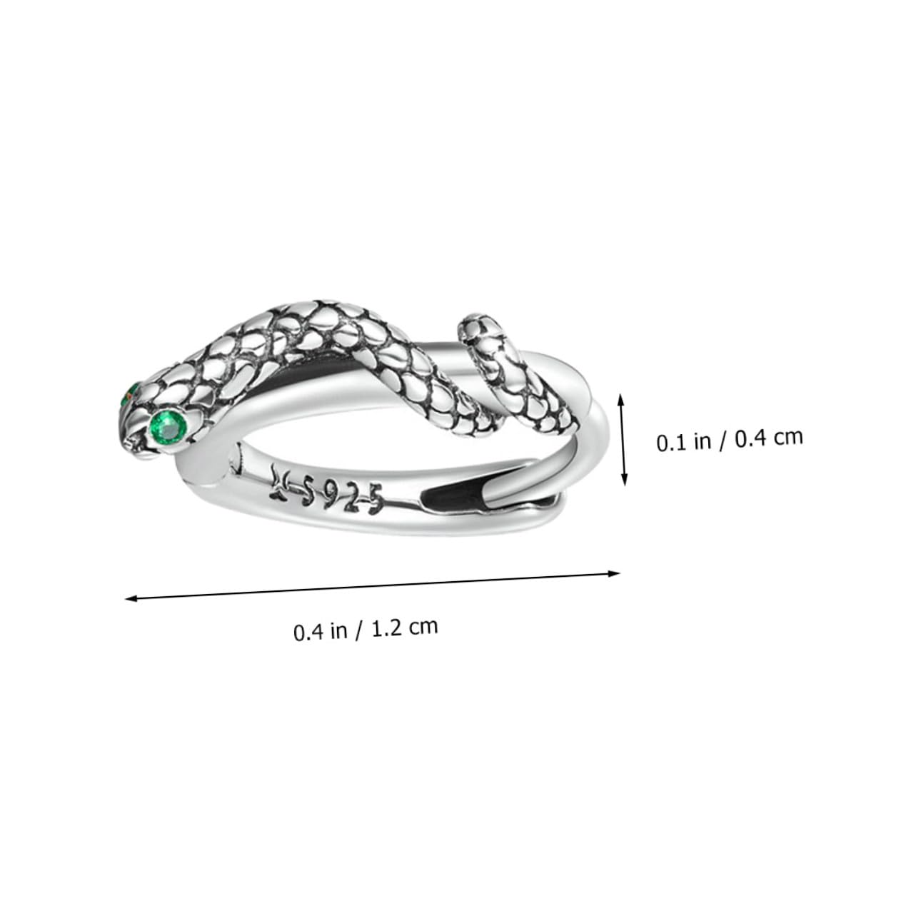 Hohopeti 2 Paare Sterling Silber Schlangen Ohrringe Damen Ohrstecker mit Grünem Zirkonia Hypoallergen Minimalistisches Design Sicherer Verschluss Modische Schmuckstücke für Alltag und