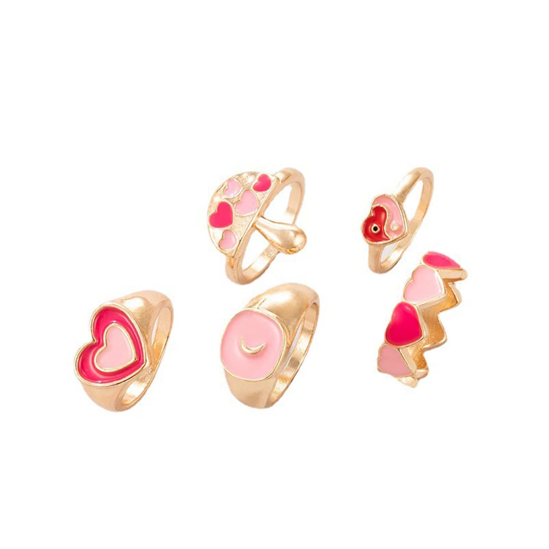 Vembley Combo Of Multi Designer Aesthetic Metal Chunky Pink Finger Rings For Girls/Women (B0BNFG27L6) Amazon Price History, Amazon Price Tracker