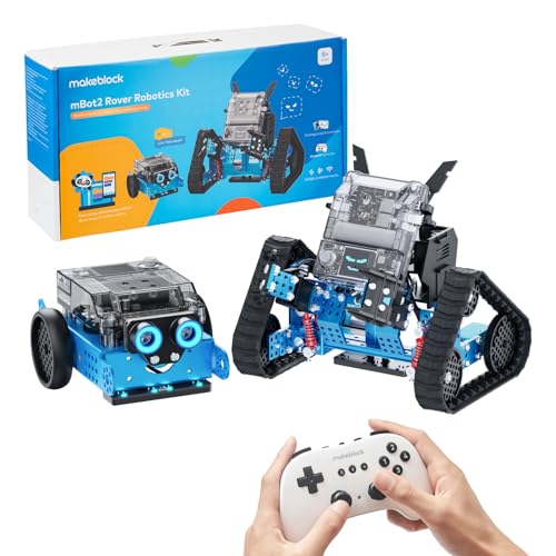 Makeblock mBot2 Rover Emo Robot Programming for Kids, Interactive Robotics Kit Learning and Outdoor Play, Remote Control Coding for Kids 8-12 and up, STEM Educational Building Toys Gifts
