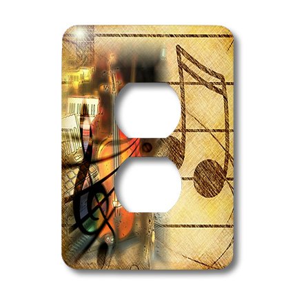 Tapa de interruptor de luz con violas y notas musicales para decoración de paredes de dormitorios