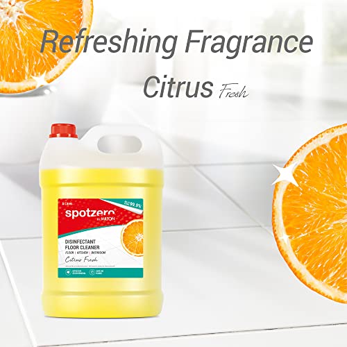 Image of Spotzero by Milton Disinfectant Floor Cleaner, 5 Litres, Citrus | Surface Cleaner | Stain Removal