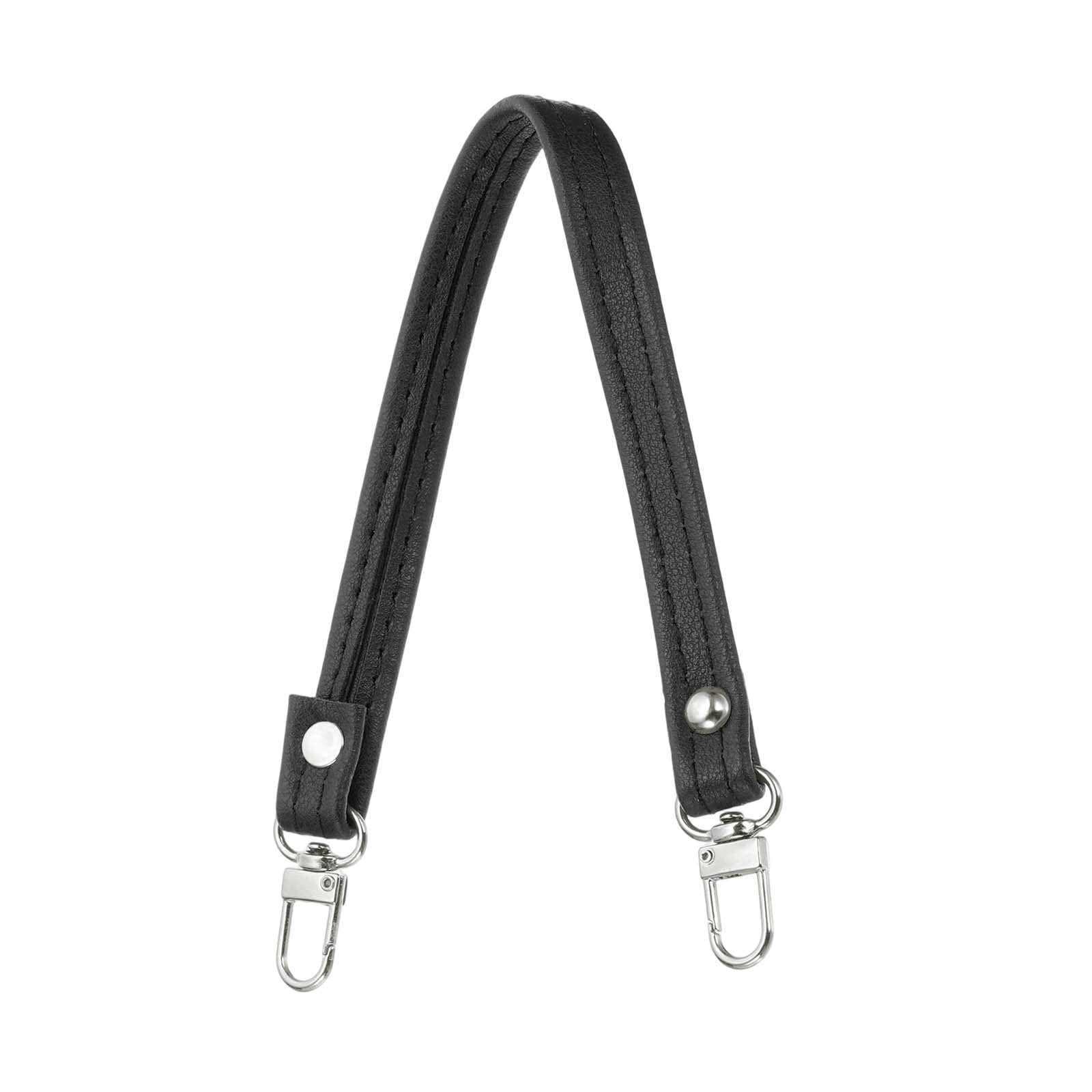 PATIKIL Leather Purse Handle Strap, 13 Inch Leather Purse Strap Replacement DIY Women Clutch Bag Handbag Top Handle Repair Accessories, Black