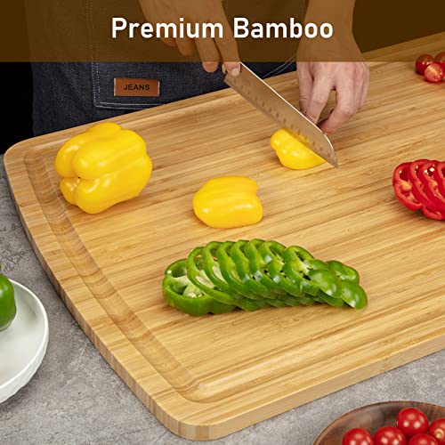 Tabla de cortar rectangular de bambú 30 x 20 pulgadas miniatura 7