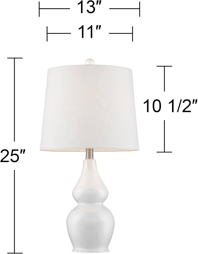 Lámpara de Mesa 360 Lighting 25" Blanca Cerámica Juego de 2 miniatura 4