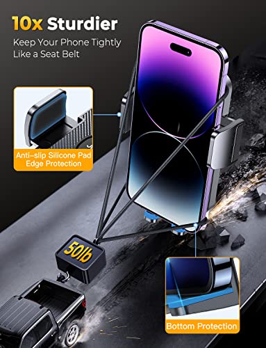 Joyroom Car Vent Phone Mount, [ Enjoy Comfort A/C Air ] Never Blocking Vent Clip, Cell Phone Holder For Car Vent, Ultra Stable Car Cell Phone Holder For Iphone 14 13 Samsung Galaxy All Phones #TOP1