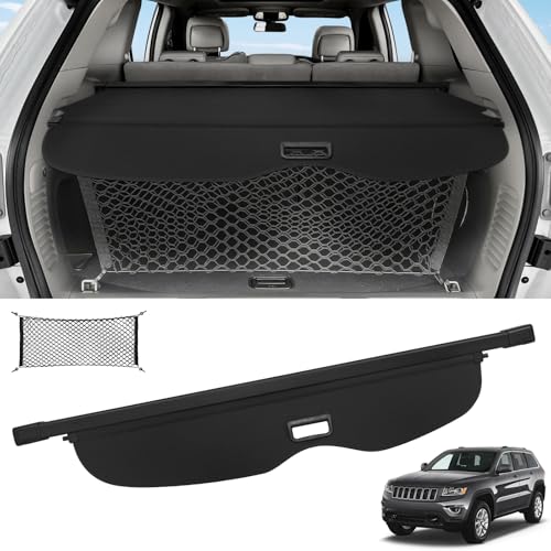 Sze Cargo Cover for Jeep Grand Cherokee 2011-2021 Retractable Trunk Cover Black Rear Trunk Security Cover Shielding Shade Waterproof-New Upgrade