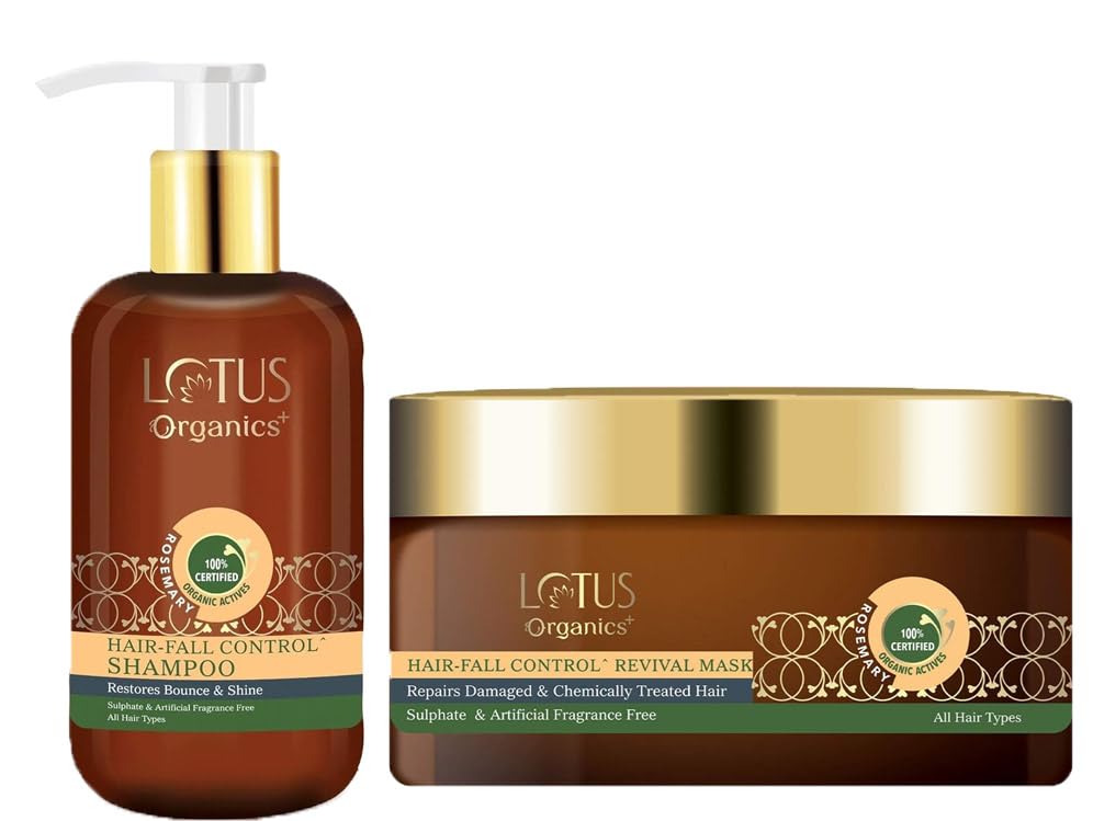 Lotus Organics Hair Fall Control Shampoo 300 ML+Hair Fall Control Revival Hair Mask+150 G-image-24