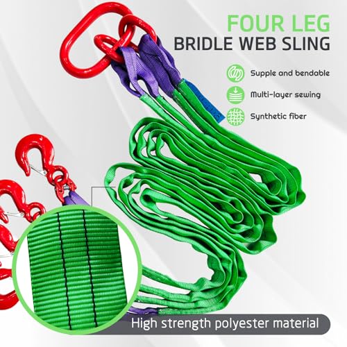 Sangle de levage en alliage d'acier G80 robuste à quatre pieds - 3