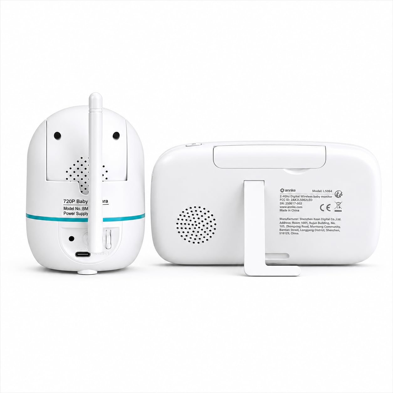 CV50 Babyphone mit Kamera ohne WLAN, App oder Cloud, 5 Zoll HD Display, 360° PTZ Kamera, 5000mAh Akku, 940nm Nachtsicht, Zwei-Wege-Audio, VOX Modus, Sichere FHSS Verbindung