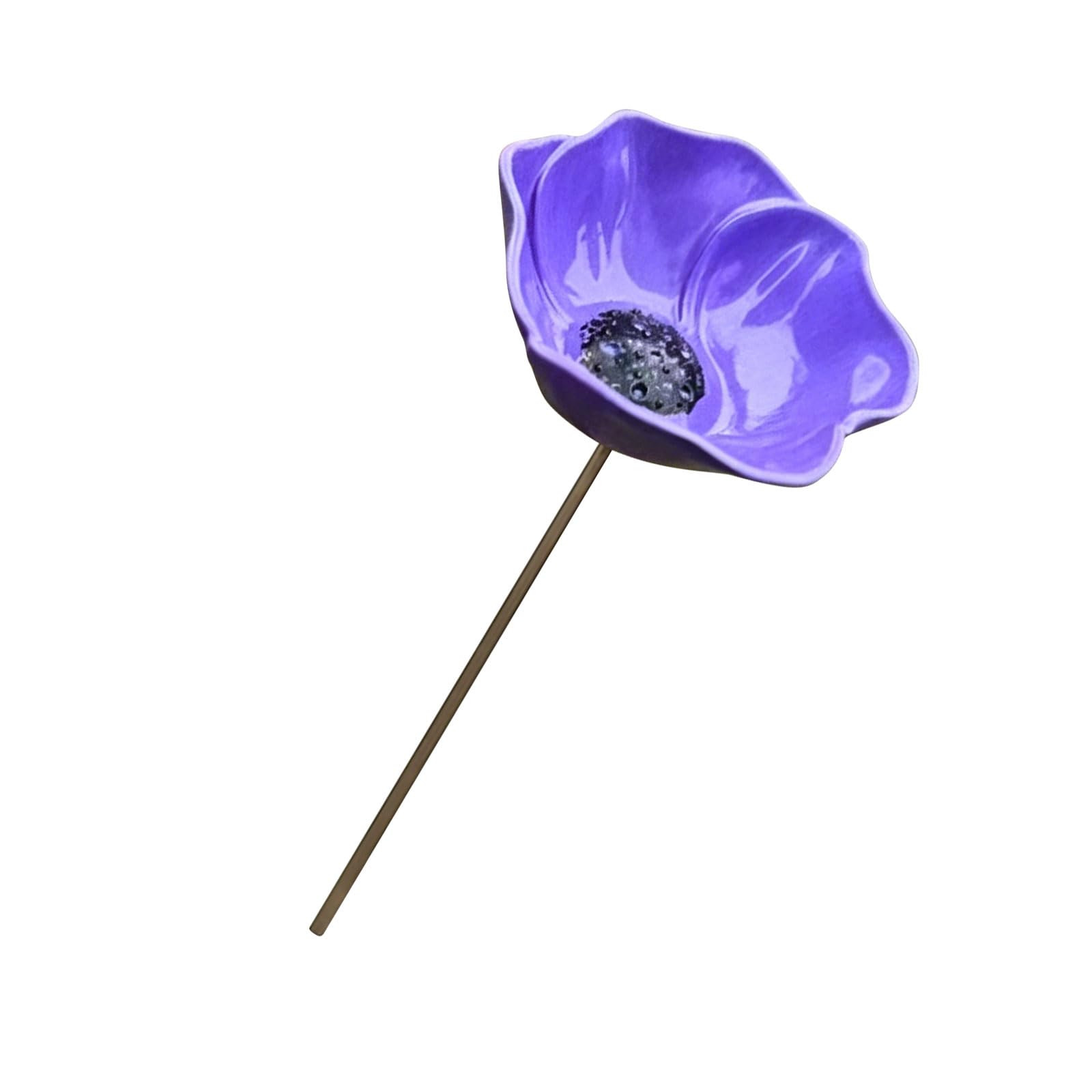 FROMCEO Metal Flower Stake for Wildlife Drinking and Garden Attraction Shallow Bird Bath Bowl