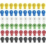Ainiveiya 60 Pcs Glove Lace Locks, 6-Color Plastic Baseball Glove Locks with Spring Design, No-Tie Fasteners for Baseball & Softball Gloves, Mitt Accessories