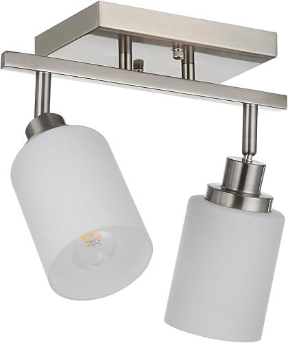 Iluminación de riel de 4 luces, iluminación de techo de níquel cepillado para cocina, dormitorio, pasillo, accesorios de iluminación de pista de