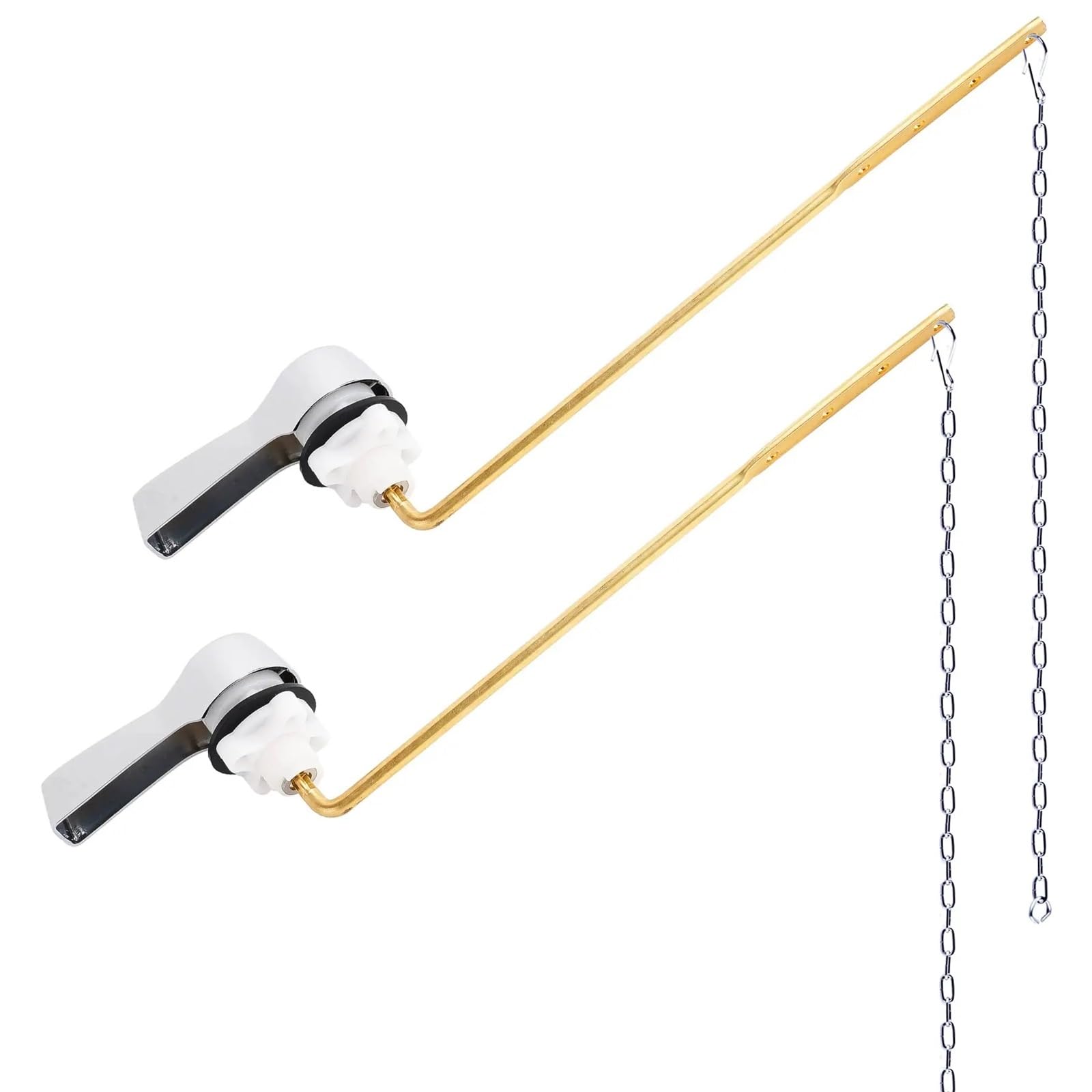 Mlyvax 2 Pack Universal Front Mount Toilet Handle Tank Flush Lever Replacement Handle for Most Front Mount Toilets(Chrome)