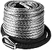 VEVOR Cuerda de Cable de Cabrestante Sintética, 28,95 m x 9,5 mm Fuerza de Resistencia 20500 lb Línea de Cabrestante Sintética, Peso Bruto 4 kg Gris Cuerda de Cabrestante Sintética para Camión ATV