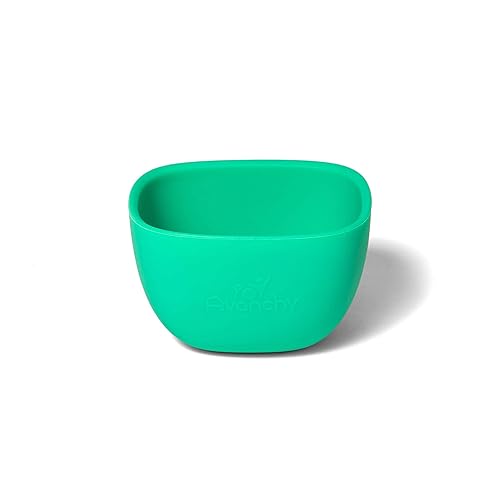 Miniatura 9 de Avanchy Juego de tazones de silicona para bebés y niños pequeños para alimentar alimentos, 4 onzas, color verde, paquete de 2