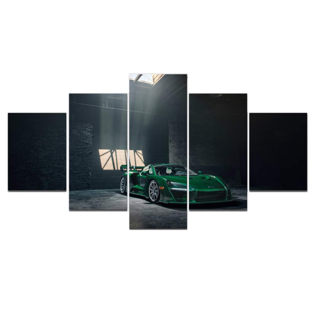 Images art mural McLaren Senna GTR verte en 5 pieces pour cuisine