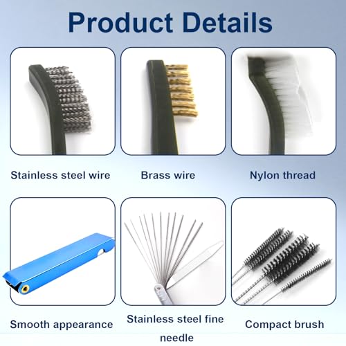 Image of Carburetor Cleaning Tool Kit, Torch Nozzle Tip Dirt Cleaner for Motorcycle ATV Welder Carb Chainsaw Orifices (46 Cleaning Wires & 3 Screwdriver & 5 Fine Brushes & 3 Double-Ended Brushes)