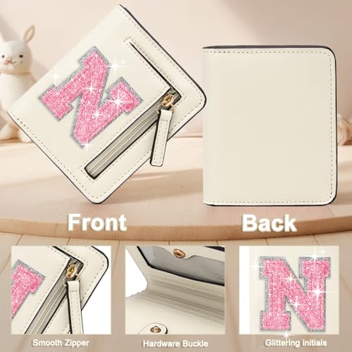 Image of Birthday Gifts for Teen Girl Kids Wallet Girl Wallets Small Initial Rfid Wallet Teen Girls Gift Preppy Stuff for Girls Beige N