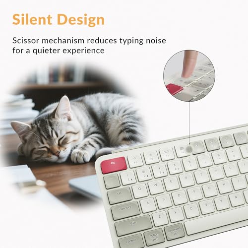 Image of Keychron B1 Pro Ultra-Slim ZMK /Launcher Wireless Bluetooth 2.4 GHz /Wired Connection Keyboard for Mac Windows Linux - Retro Red