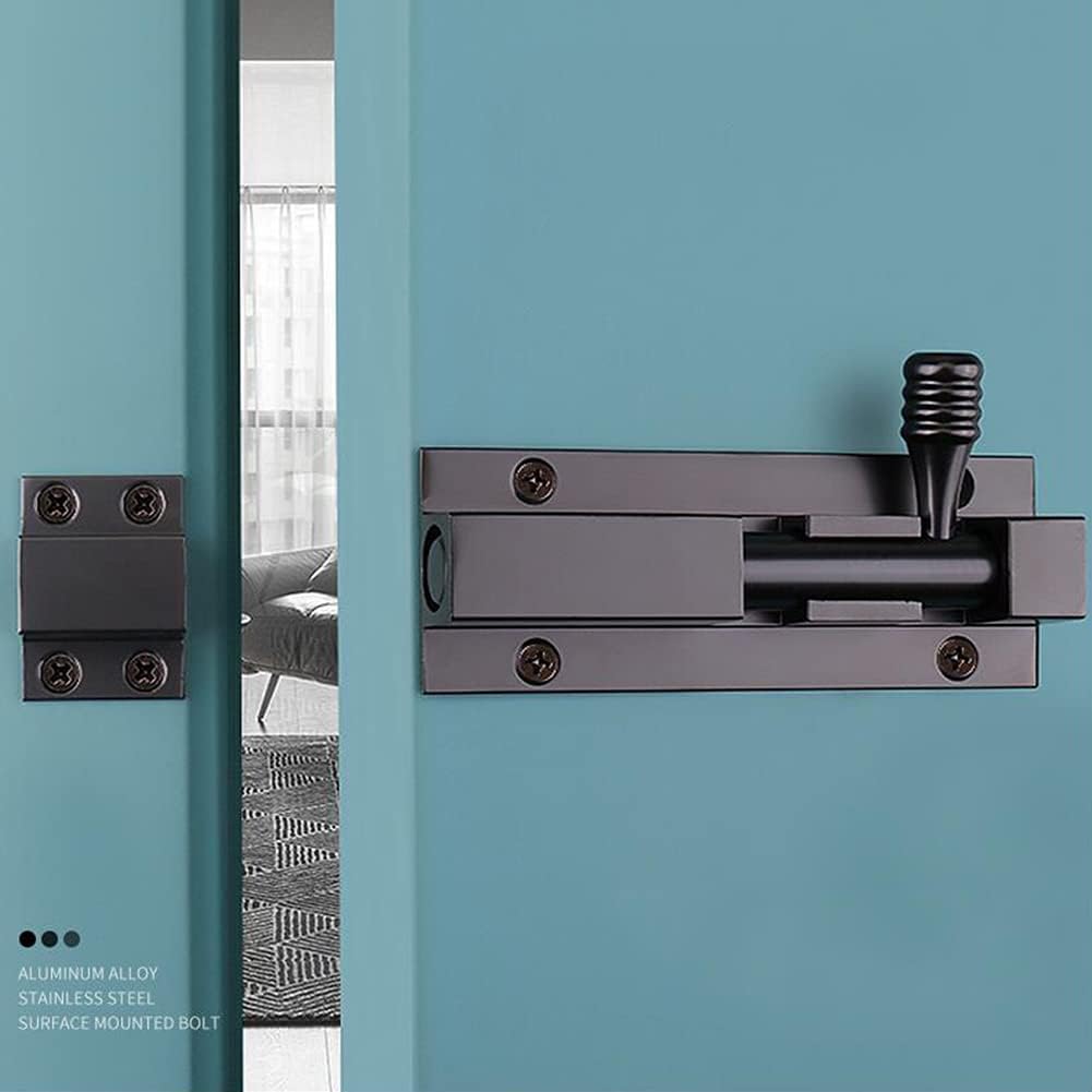 Door Lock,Gate Bolt,Sliding Bolt,Door Barrel Bolts Latches,Solid Slide Bolt Latch, Security Gate Sliding Latch Lock For Home Yard Garden,Black(Size:10 inch,Color:Black) ( Color : Black , Size : 4 inch