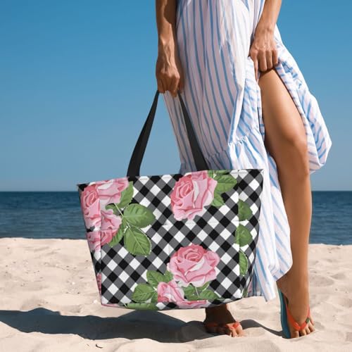Grand sac de plage pour femme à motif floral chic idéal pour vos pique-niques