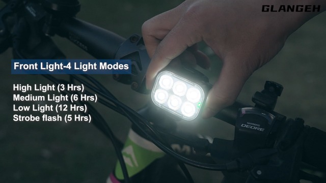 Glangeh Upgraded Bike Lights Super Bright, 4 6 Modes Rechargeable Bike Light Front and Rear with Side Lights, 360° Rotatable Bike Lights, IP65 Waterproof Bike Lights for Day/Night Driving Safety