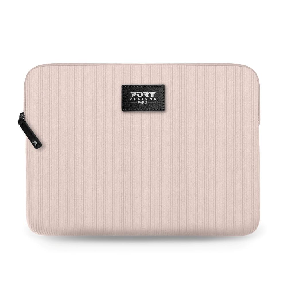 Port Designs Housse Milano II pour Ordinateur Portable en Velours avec Protection matelassée (Rose, 13-14")