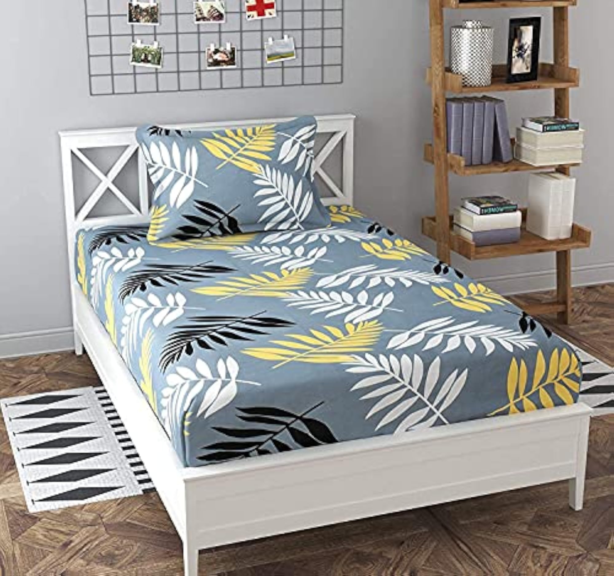 Prime Collection 220TC Combo Pack of 2 Single Bedsheets, Soft Cotton-Blend