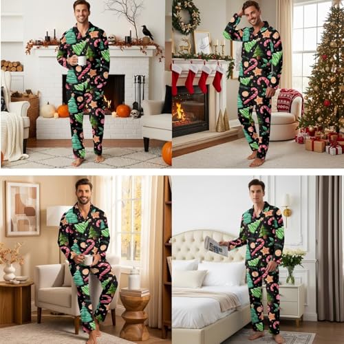Christmas Couple Pajamas His and Her Pajamas for Couples Set Comfortable Pjs3