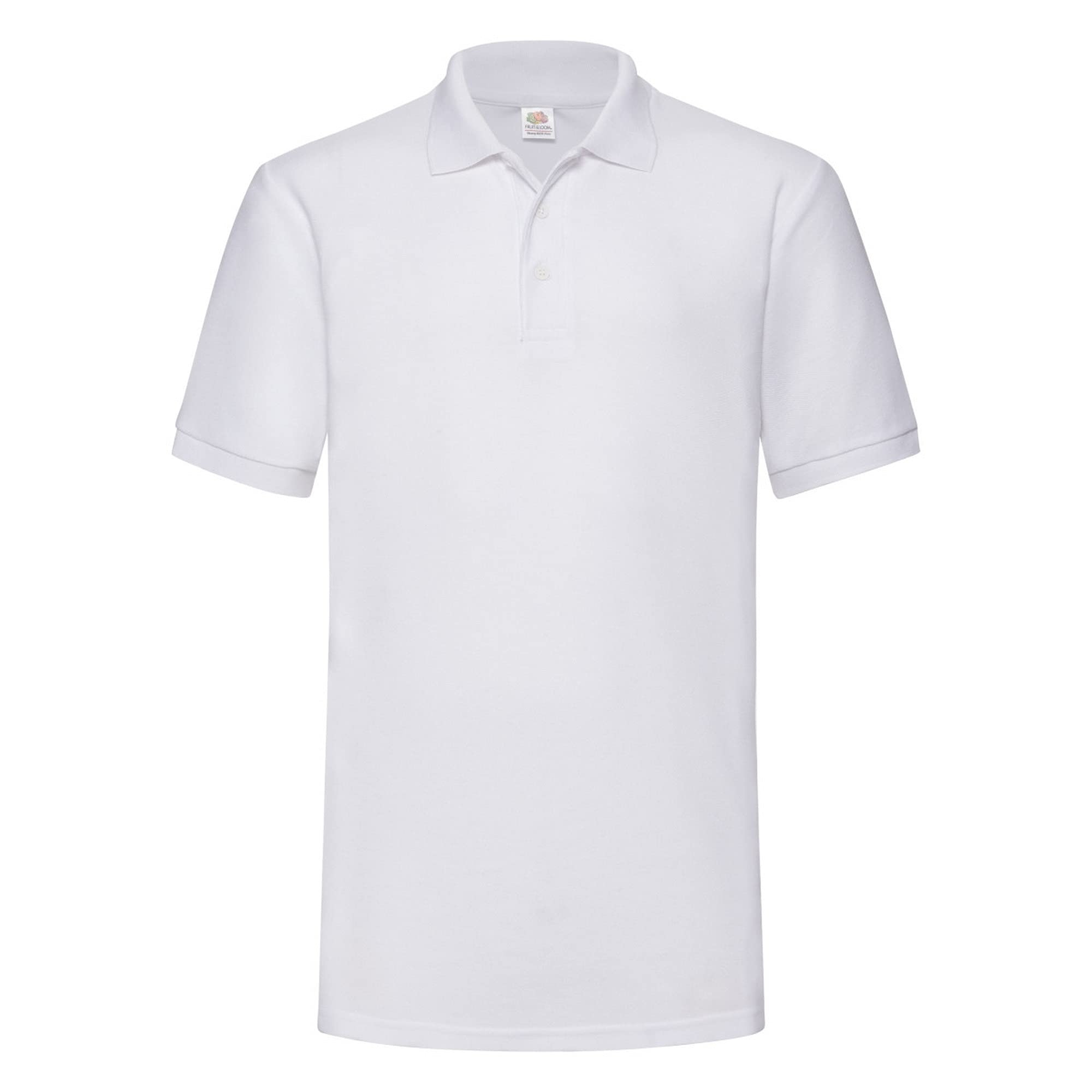 Fruit Of The Loom Men's White 65/35 Pique Short Sleeve Polo Shirt, M