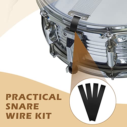 4 Pcs Mylar Straps Black Snare Wire Snare Drum Wire Snare Strip Snare Wire Trapping Kit Snare Wire Belt For 14 Inch Snare Drum #TOP6