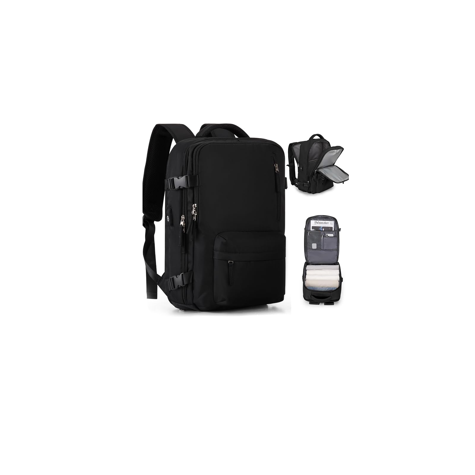 Zaino da Viaggio per Easyjet 45x36x20 Bagaglio a Mano Zaino Borse da Cabina per Ryanair Il Sedile Zaino Aereo Bagaglio a Mano Donna Borsa Cabina Viaggio Zaino Travel Viaggio Casual Daypack,A1-Nero