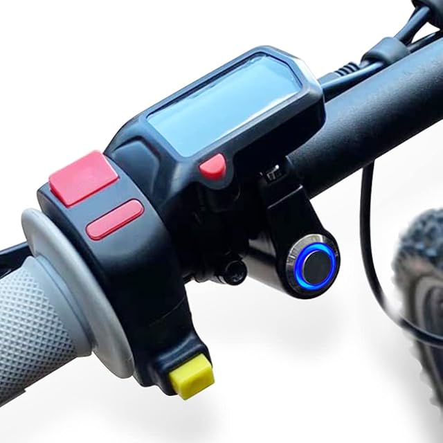 Alpha Rider Motorcycle Handlebar Switch for Sur Ron Segway X260 X160,Plug and Play Handlebar Mount Switch Push Button Headlight, Easy to Install and Use,with Blue led Halo and Plugs