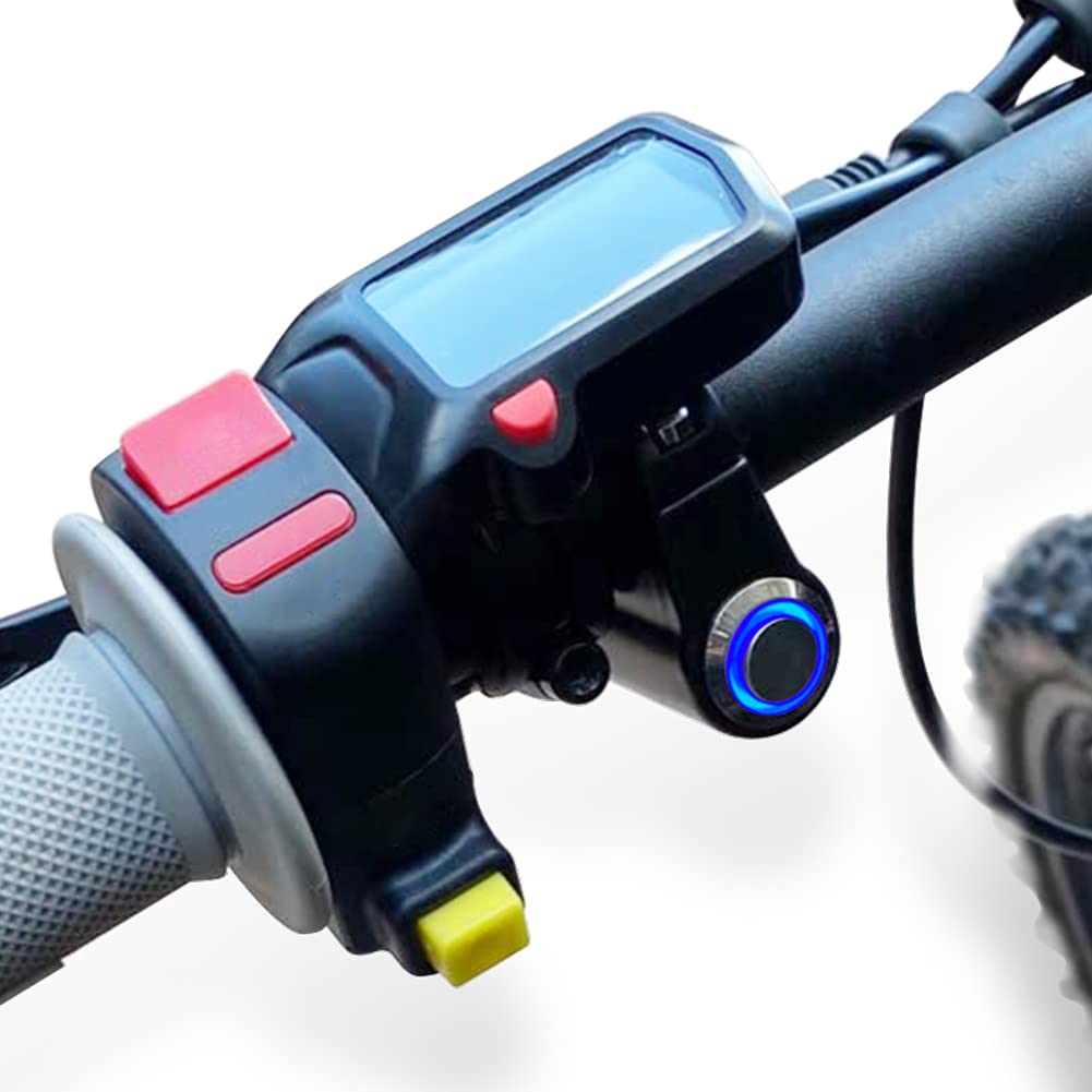 Alpha Rider Motorcycle Handlebar Switch for Sur Ron Segway X260 X160,Plug and Play Handlebar Mount Switch Push Button Headlight, Easy to Install and Use,with Blue led Halo and Plugs