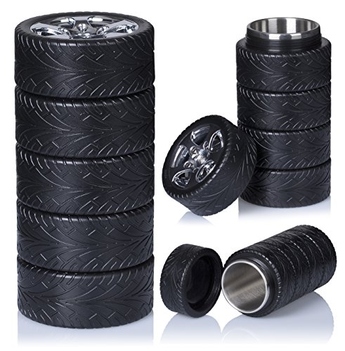 Preisvergleich Produktbild Vakuum Isolierkanne im Formel 1 Design - ca. 300 ml, Schwarz - Thermo Trinkflasche für kalte und heiße Getränke - Grinscard