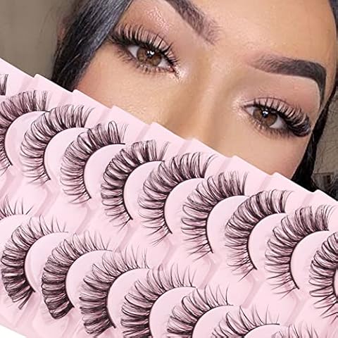 Parriparri KüNstliche Wimpern Cateye Russische Falsche Wimpern NatüRlich 10 Paar Russian Strip Lashes Wiederverwendba Fake Wimpern D Curl Cat Eye Lashes Fluffy Fake Lashes Curly False Eyelashes thumbnail