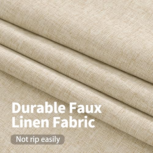 Image of YoungsTex 54 Inch Length Natural Linen 100% Blackout Curtains for Bedroom, Short Thermal Insulated Drapes with Grommet Full Room Darkening for Living Room Window, 2 Panels, 52 X 54 Inch