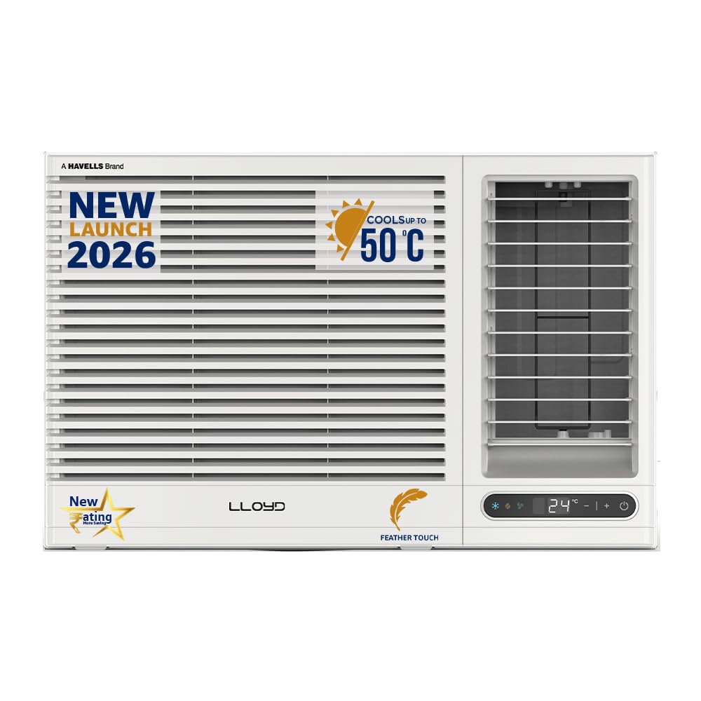 Lloyd 1.5 Ton 3 Star Fixed Speed Window AC (Cools Up To 50°C, Turbo Cool, Feather Touch Control, Remote Control Operation, LED Display, 100% Copper, White, GLW18D3LGSPR)-image-1
