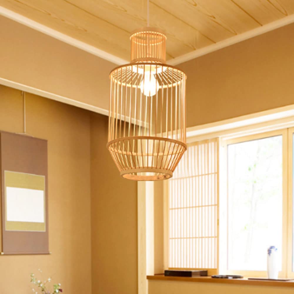 Lampadario , Lampadario retrò in bambù intrecciato a mano in rattan, stile pastorale naturale, fatto a mano, luci sospese fai da te, stile nordico sud-est asiatico, lampadario ovale in vimini for rist