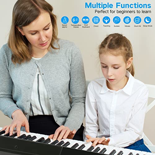 Hricane Folding Piano 88 Key Full Size Semi-Weighted Electric Keyboard Piano, Bluetooth Midi Portable Piano Keyboard, With Sheet Music Stand, Sustain Pedal And Piano Bag For Beginners #TOP4