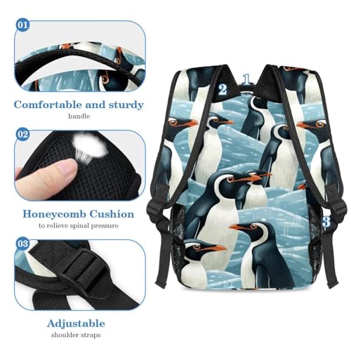 Sacs à dos de jour Penguin cartable multicolore ado fille garçon - 4