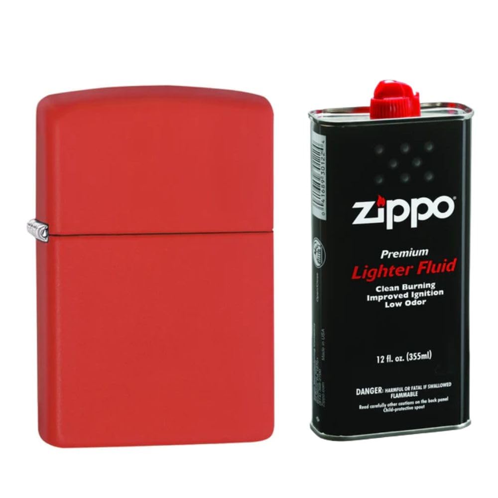 Buy Zippo Classic Red Matte Pocket Lighter and Get a Free 12 oz. Premium Lighter Fluid (B0CJKHRKYH) Amazon Price History, Amazon Price Tracker