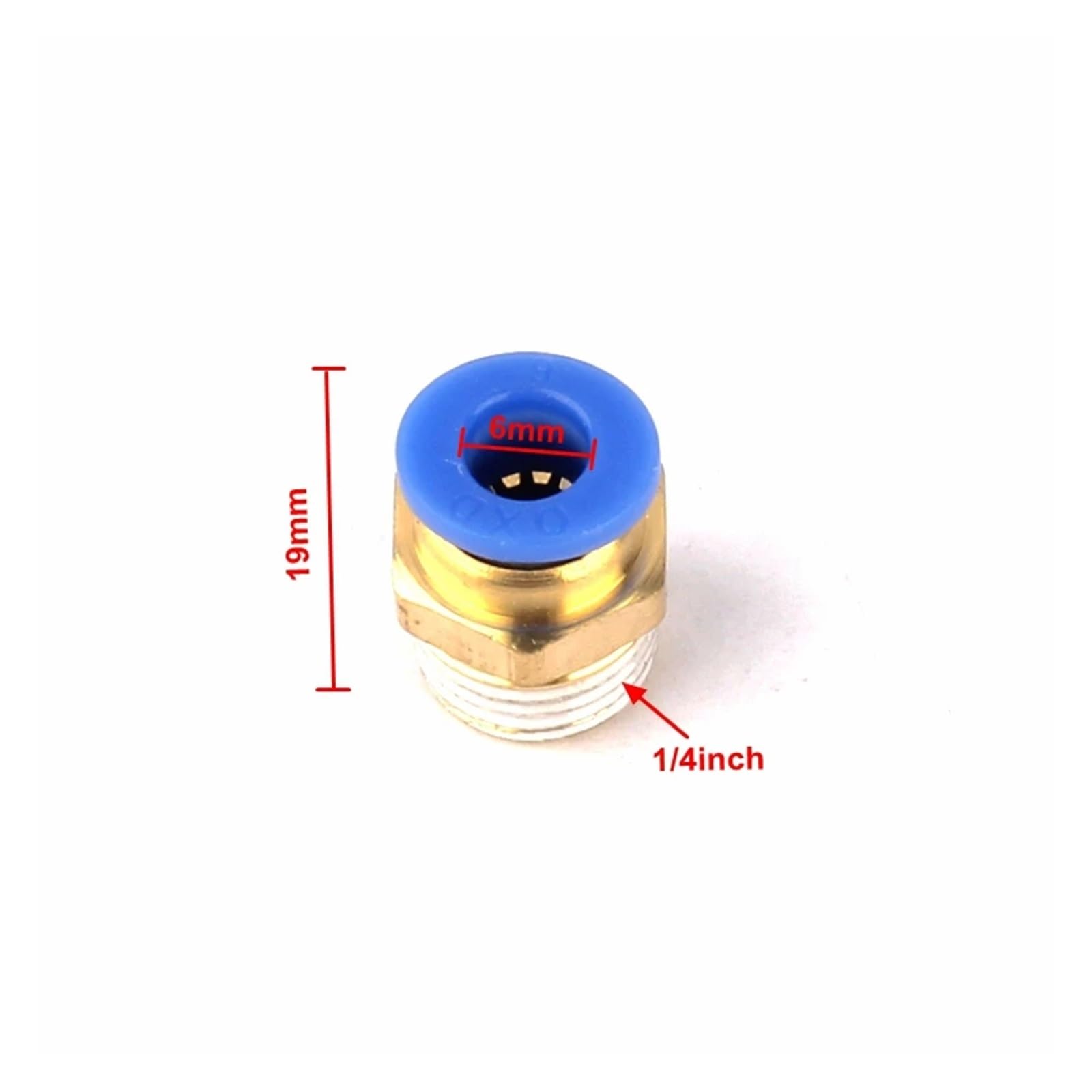 Accesorios para tuberías de riego, 30 Uds 1/4in-6/8mm Conector rápido de latón Rosca Macho for Manguera neumática tubería Alta presión