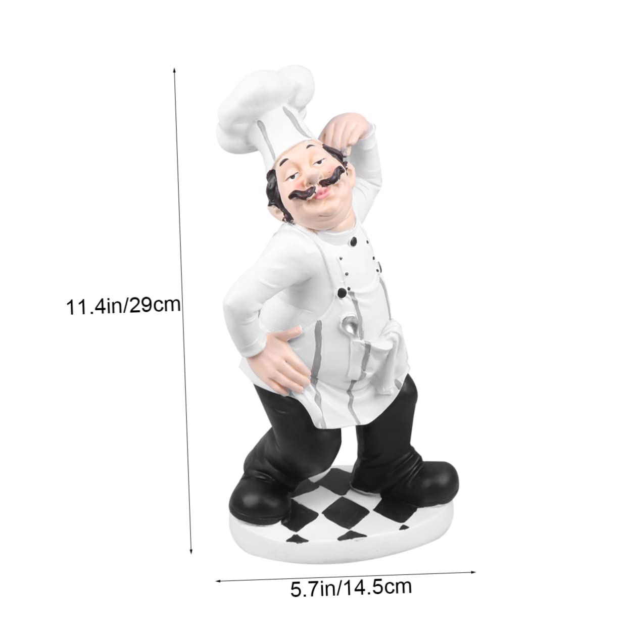 GLEAVI Statuetta Chef in Resina Bianca Design Classico Portatile e Resistente Decorazione da Tavolo per Casa e Arredamento Desktop
