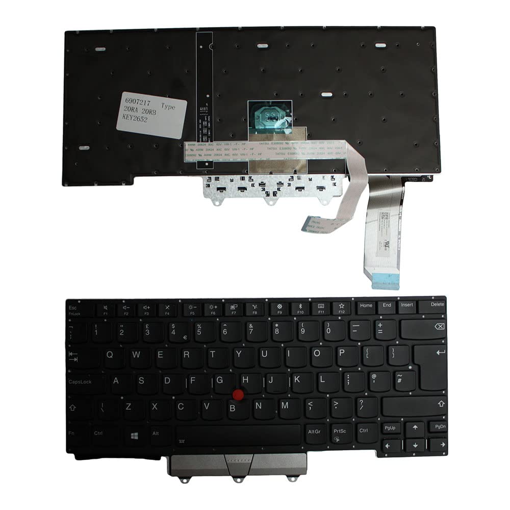 Power4Laptops Reino Unido con Pointer Retroiluminada Negro Teclado para Ordenador portátil Compatible con Lenovo PK131D51D10